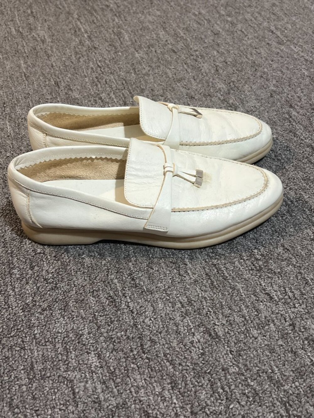 Marc Fisher LTD Women's Yanelli Loafer Women's 8 Leather Cream Ivory
